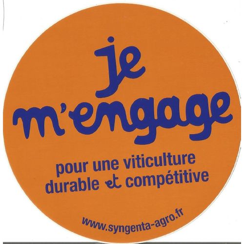 Autocollant Je M'engage Pour Une Viticulture Durable - Syngenta-Agro.Fr