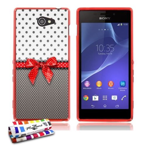 Coque Case Sony Xperia M2 " Pin Up " Silicone Rouge Souple (Tpu)