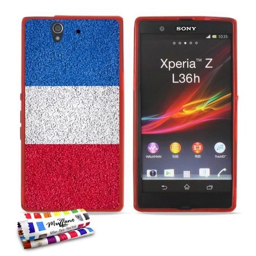 Coque Case Sony Xperia Z " Drapeau France " Silicone Rouge Souple (Tpu)