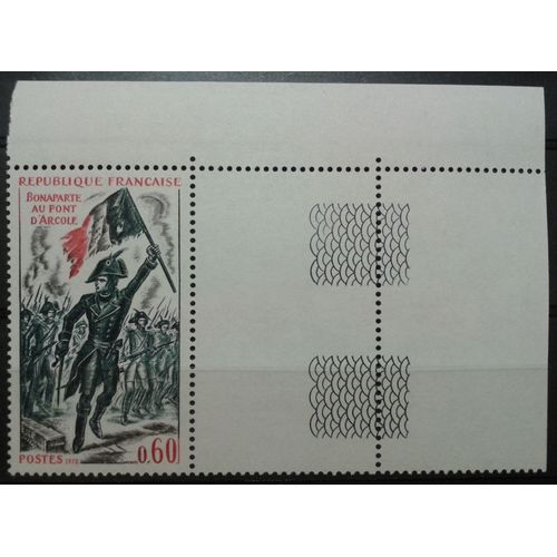 Timbre 1972 Yvert Et Tellier N°1730 Bonaparte Au Pont D'arcole Coin De Feuille Neuf**