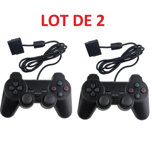 2 X Manette Analogique Pour Playstation 2 Ps2 Joypad Shock - 1,40 M