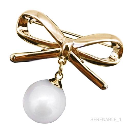 6xfashion Broche Papillon Avec Perle Broche De Mariage Pour Femmes Or