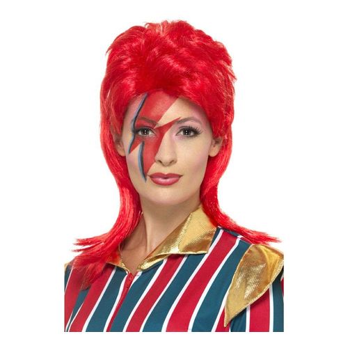 Perruque Rouge Super Star Année 90 (Taille Unique)