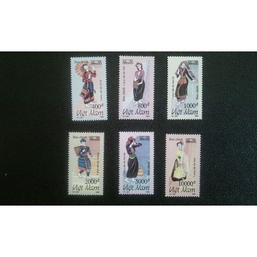 Timbre Vietnam Mi 2561 A 2566 Costumes Ethniques Vietnamiens 1993