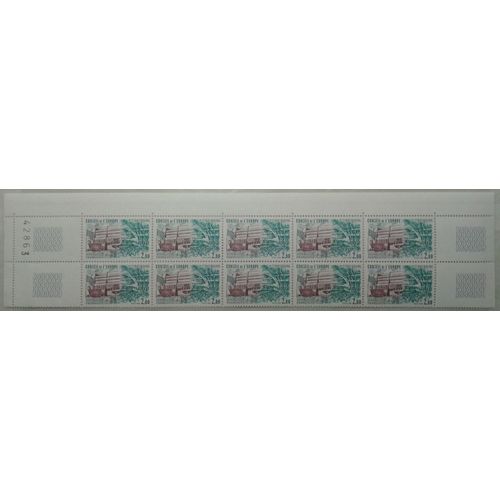 Bloc 10 Timbres De Service 1982 France Yvert Et Tellier N°S74 Conseil De L'europe Strasbourg Haut De Feuille Numéroté 42863 Neuf**