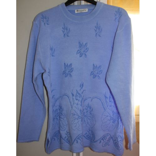 Pull Beautiful Long Acrylique L Bleu