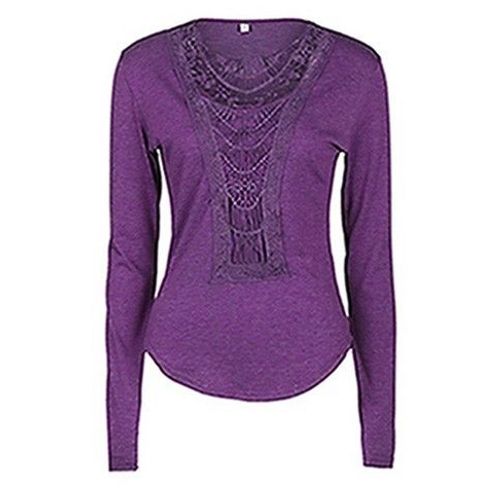 T-Shirt Violet Dentelle Macramé T 38