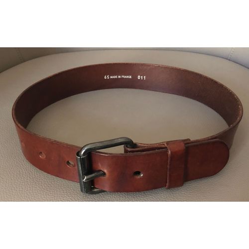 Ceinture Cuir Fauve T. 65 Ou Xs