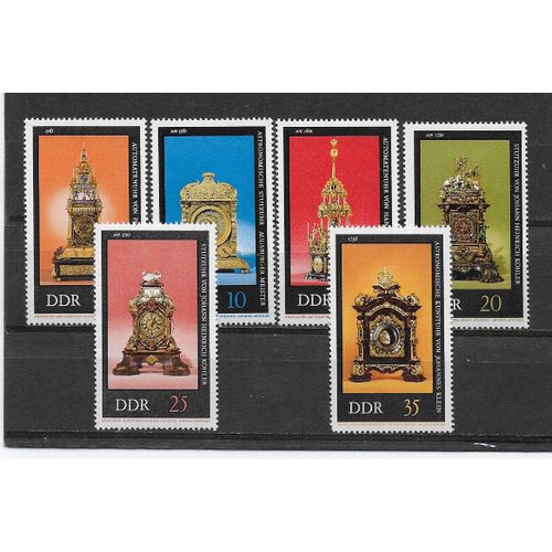 Allemagne Ddr 1975 : Horloges Anciennes - Série Entière De 6 Timbres Neufs *
