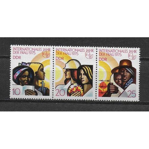 Allemagne Ddr 1975 : Année Internationale De La Femme - Triptyque Se Tenant Neuf *