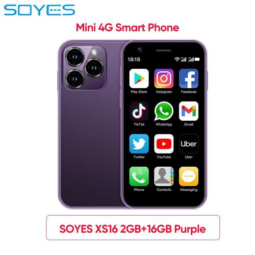 SOYES-Mini Smartphone Android XS16/XS15 Réseau 3G/4G 2 Go de RAM 16 Go Dean Écran 3 Pouces Caméra 5MP Touriste EpiWith Play