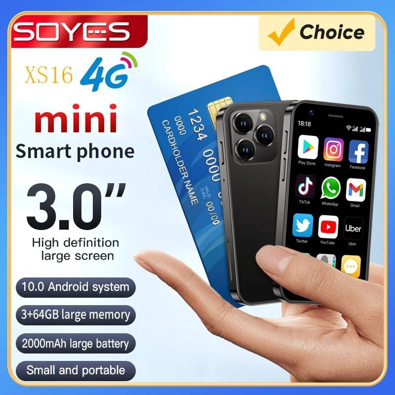 SOYES-Mini smartphone XS16 Android 10 3.0 4G 3 Go de RAM 64 ... - 2