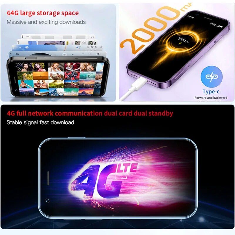 SOYES-Mini smartphone XS16 Android 10 3.0 4G 3 Go de RAM 64 ... - 3