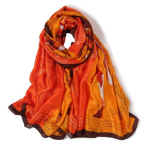 Etole De Soie Winged Florina - 180x90cm / 100% Soie / Orange