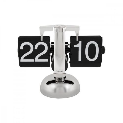 Horloge à poser Small Flip - Present Time - Argent -
