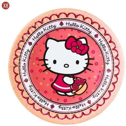 8 assiettes en carton Hello Kitty