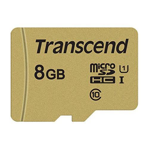 Transcend 500S - Carte mémoire flash (adaptateur microSDHC - SD inclus(e)) - 8 Go - Video Class V30 / UHS-I U3 / Class10 - micro SDHC