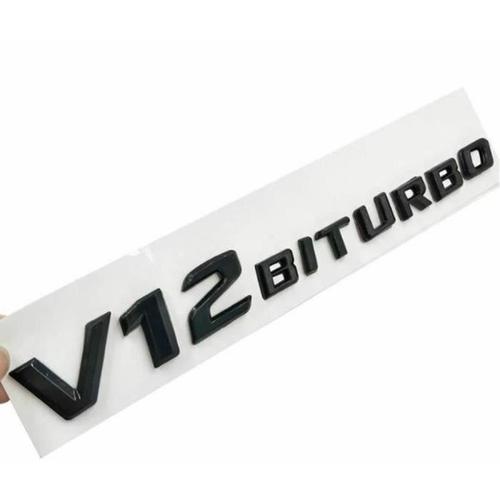 Mavura Autocollant »V12 Biturbo Amg Lettrage Noir Emblème Logo Mercedes«