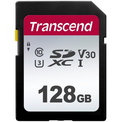 Transcend 300S - Carte mémoire flash - 128 Go - Video Class V30 / UHS-I U3 / Class10 - SDXC UHS-I