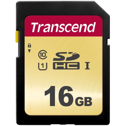 Transcend 500S - Carte mémoire flash - 16 Go - UHS-I U1 / Class10 - SDHC UHS-I