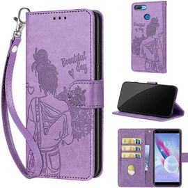 Saturcase Coque Pour Huawei Honor 9 Lite, Fille Pu Cuir Magnétique Flip Portefeuille Support Porte-Carte Dragonne Protecteur Housse Étui Pour Huawei Honor 9 Lite (Nh-Violet)