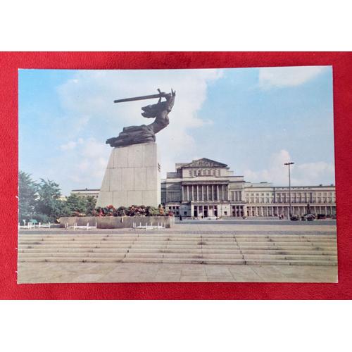 Ancienne Carte Postale Animée Cpa De Varsovie. Cp Pologne. Warszawa. Statue. Pomnik Bohaterow Warszawy