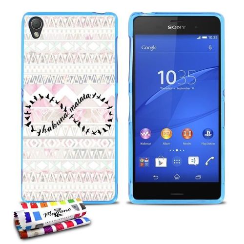 Coque Case Sony Xperia Z3 " Hakuna Matata " Silicone Bleu Souple (Tpu)