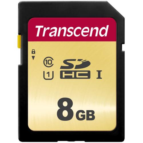 Transcend 500S - Carte mémoire flash - 8 Go - UHS-I U1 / Class10 - SDHC UHS-I