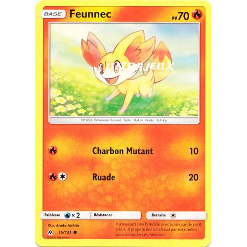 Pokémon - 15/131 - Feunec - Sl6 - Soleil Et Lune - Lumière Interdite - Commune