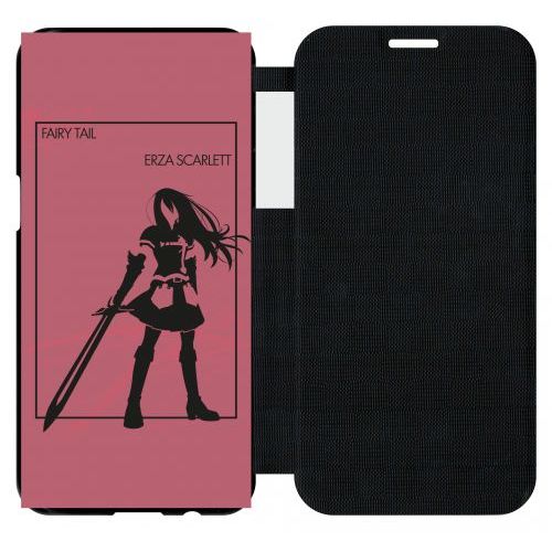 Etui Flip Flap Galaxy S7 Edge - Fairy Tail Erza Scarlett - Simili-Cuir - Noir