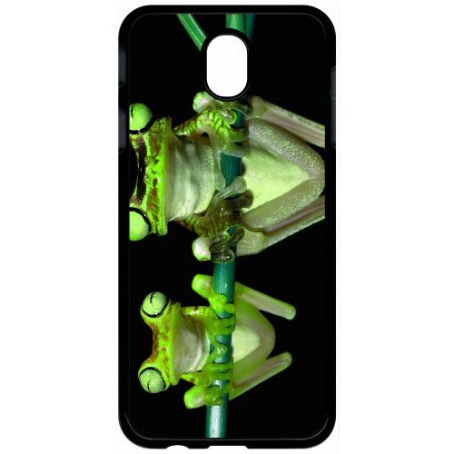 Coque Galaxy J7 (2017) - Deux Grenouilles Vertes Suspendues - Noir