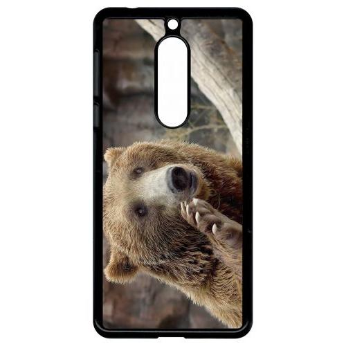 Coque Nokia 5 - Gros Ours Brun - Noir