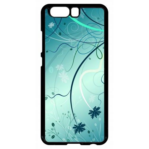 Coque Huawei Ascend P10 - Abstrait Turquoise Fleur - Noir