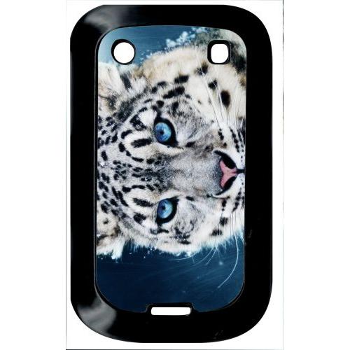 Coque Blackberry Bold Touch 9900 - Tigre Blanc Yeux Bleus - Noir