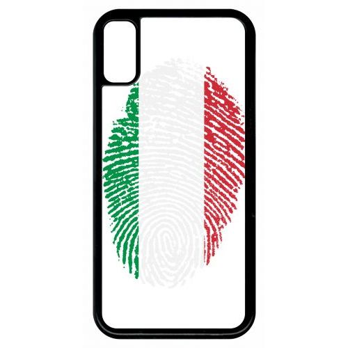 Coque Iphone 8 - Empreinte Digitale Drapeau Italie Italy - Noir