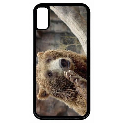 Coque Iphone 8 - Gros Ours Brun - Noir