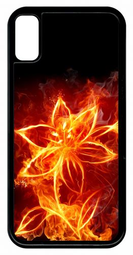 Coque Iphone 8 - Fleur En Feu Fire Flowers - Noir