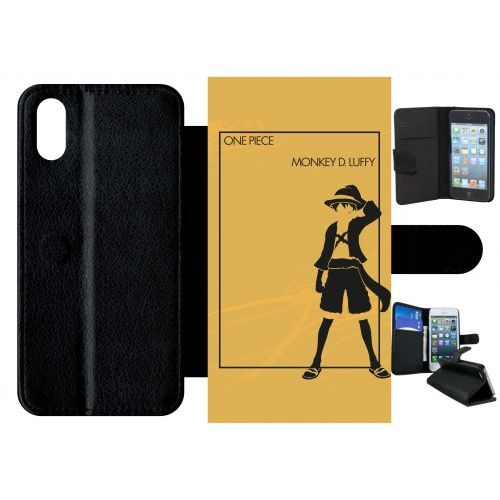 Etui À Rabat Iphone Xs - One Piece Monkey D Luffy - Simili-Cuir - Noir