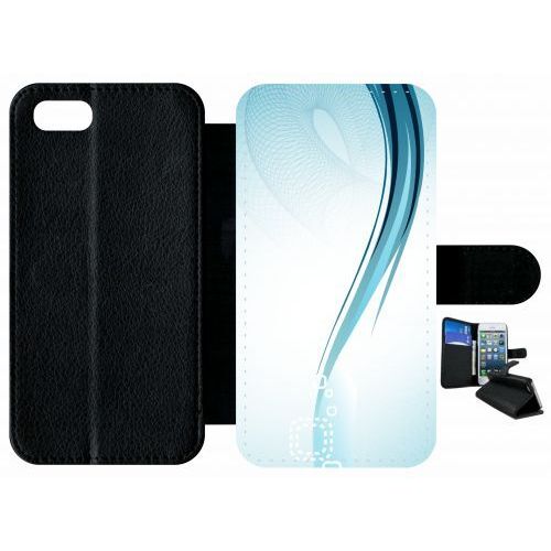 Etui À Rabat Iphone Se 2022 - Forme Bleu Arrondi - Simili-Cuir - Noir