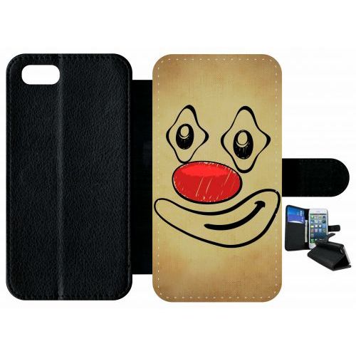 Etui À Rabat Iphone Se 2022 - Smiley Clown Nez Rouge - Simili-Cuir - Noir