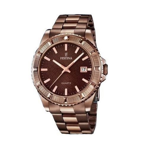 Festina Montre Femme Analogique - Quartz - Acier Inoxydable - Marron - Uf16802/1