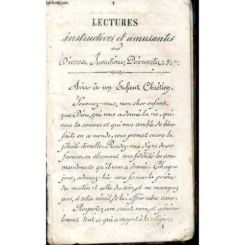 Lectures Instructives Et Amusantes Sur Diverses Inventions Découvertes