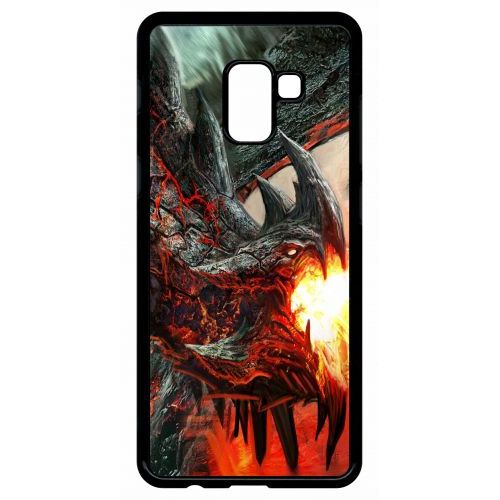 Coque Galaxy A8+ (2018) - Dragon - Noir