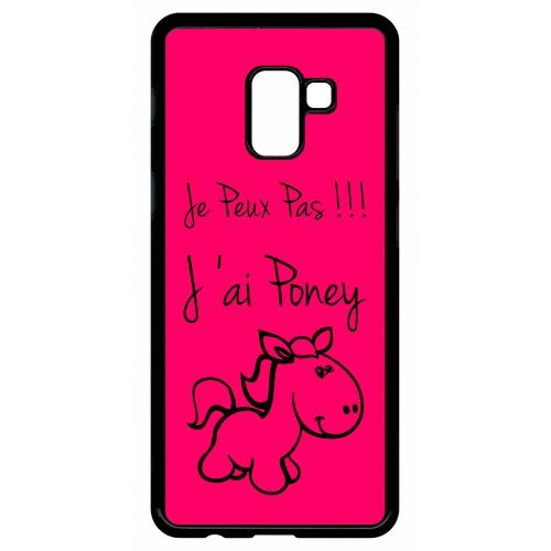 Coque Galaxy A8+ (2018) - Citation Poney Rose - Noir