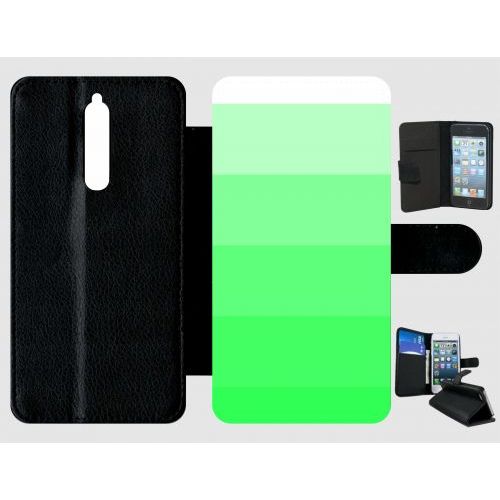 Etui A Rabat - Degrad Vert Fluo - Compatible Avec Nokia 8 - Plastique - Bord Noir