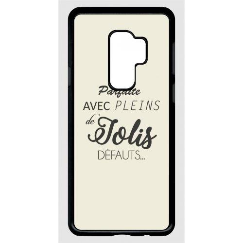 Coque Pour Smartphone - Parfaite Avec Pleins De Jolis Defauts Fond Beige 2 - Compatible Avec Samsung Galaxy S9+ - Plastique - Bord Noir