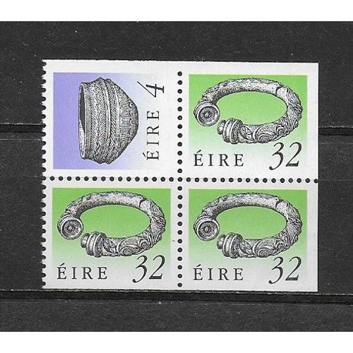 Irlande 1990 : Trésors Irlandais - Bloc De 4 Timbres Neufs * Attenants