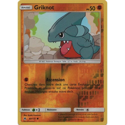 Carte Francaise Griknot Reverse 60/131 Lumière Interdite Pokemon