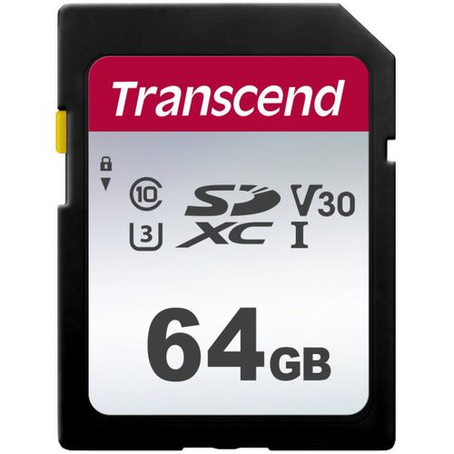 Transcend 300S - Carte mémoire flash - 64 Go - Video Class V10 / UHS-I U1 / Class10 - SDXC UHS-I