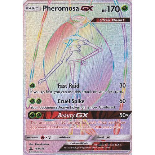 Carte Pokemon - Pheromosa Gx -158/156 ( Cancrelove Gx ) - Secrete Rare - Soleil Et Lune Ultra Prisme - Version Anglaise -